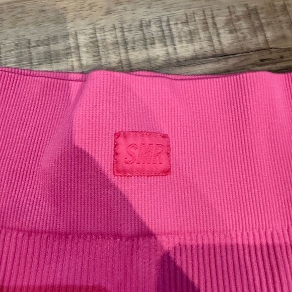 Streetwear Society High Waist Ribbed Pink Shorts - Picture 2 of 6